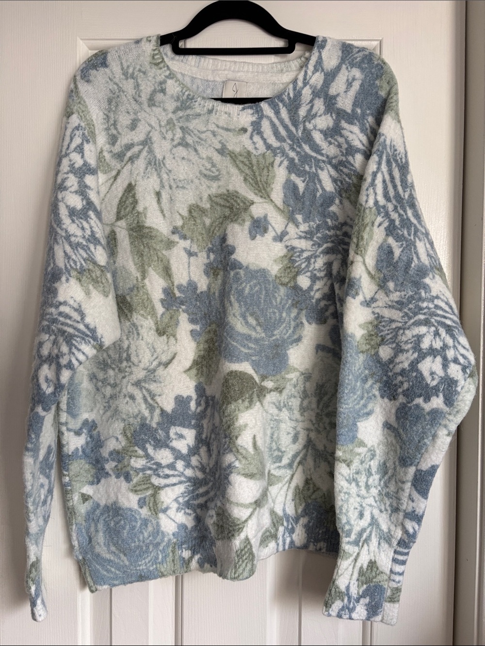Joie Floral Crewneck Sweater in Blue and Green